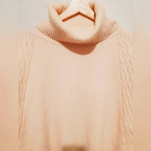 💚5/$25 DownEast Pink Oversized Cowel Neck Batwing Knit Cozy Sweater Medium - Picture 4 of 6